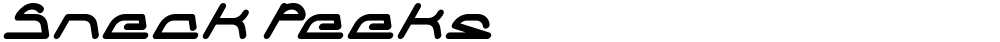 Sneak Peeks
