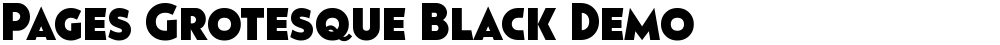 Pages Grotesque Black Demo