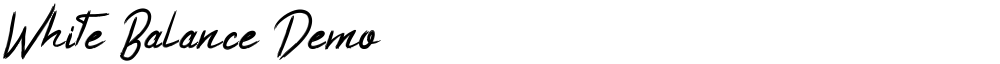 White Balance Demo