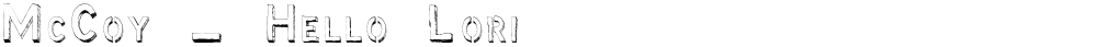 McCoy - Hello Lori