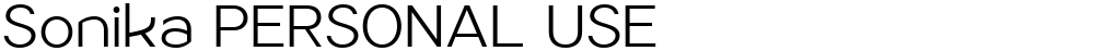Sonika PERSONAL USE