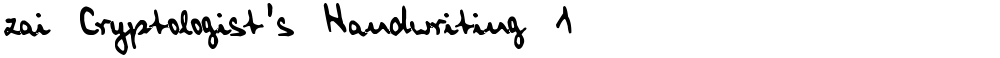 zai Cryptologist's Handwriting 1905