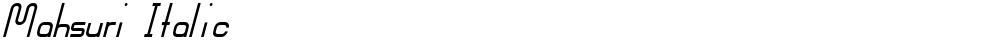 Mahsuri Italic
