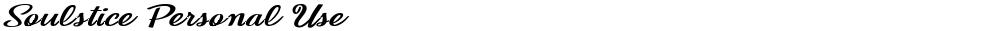 Soulstice Personal Use