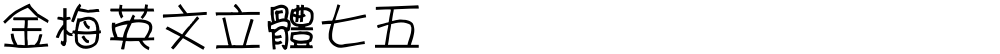 金梅英文立體七五