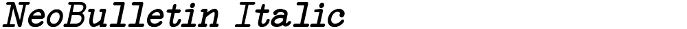 NeoBulletin Italic