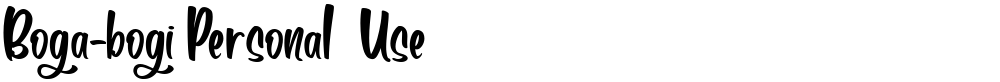 Boga-bogi Personal  Use