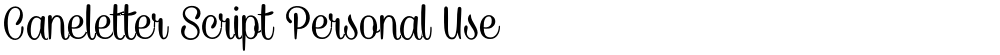 Caneletter Script Personal Use