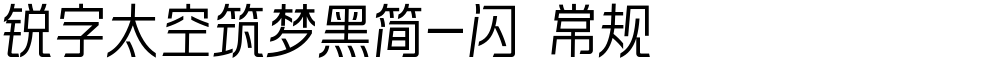 锐字太空筑梦黑简-闪 常规