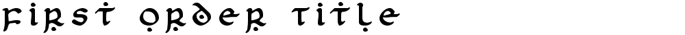 First Order Title